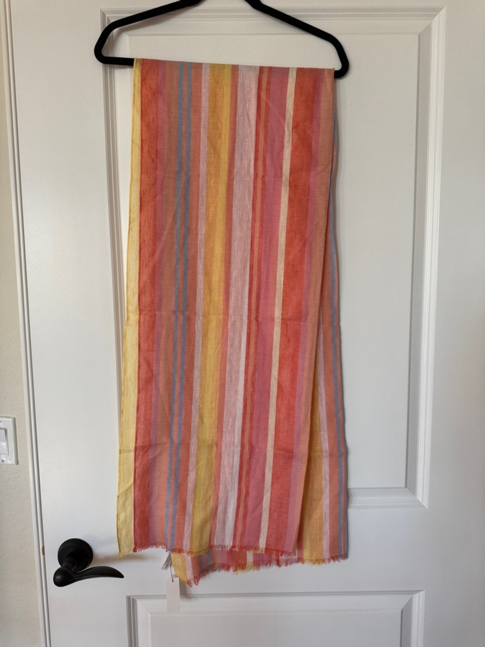 Talbots Pink, Orange & Blue Striped Scarf